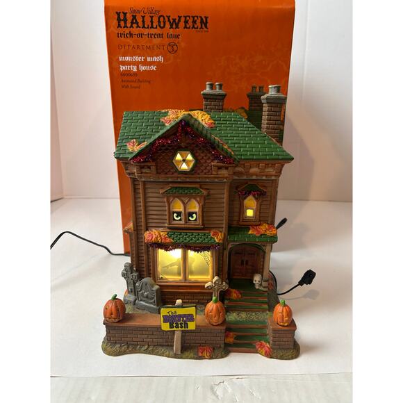 Monster Mash Party House Department 56 Halloween Dept  Department 56 Monster Mash Party House 6000659 Animated Musical Lighted with Box